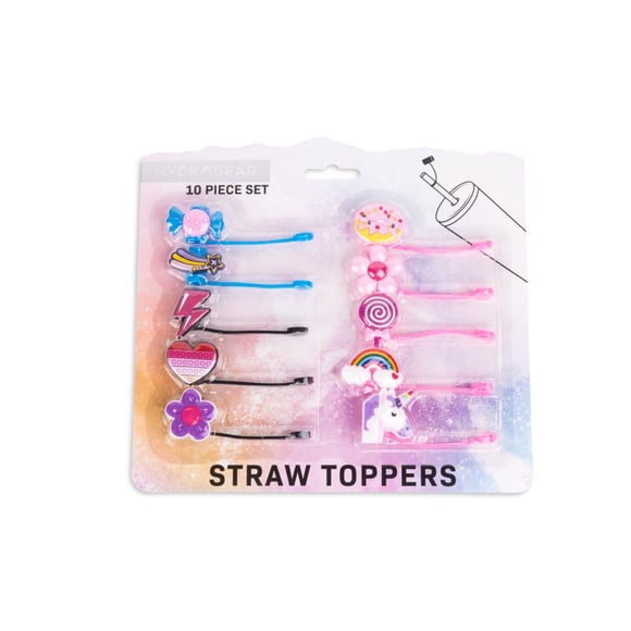 Straw Topper Core Kitchen Rainbow Silicone, paquete de 10 unidades, 6 unidades