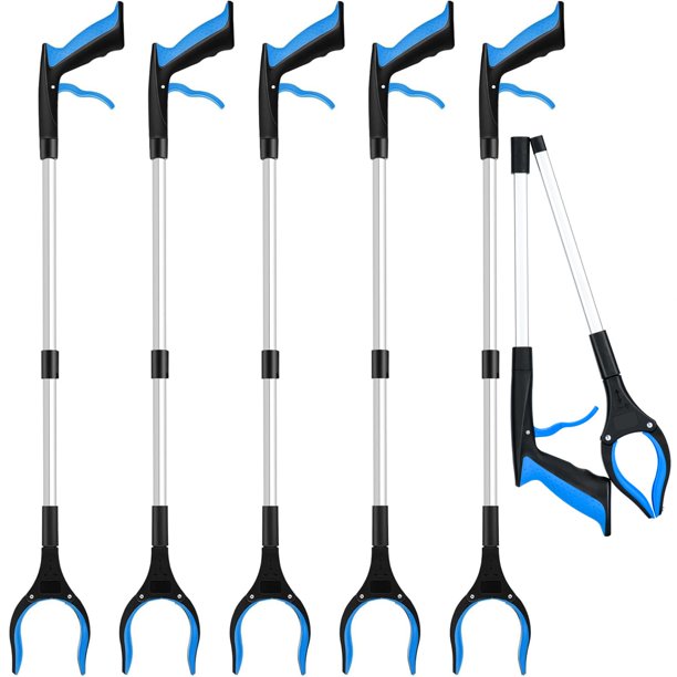 Herramienta Reacher Grabber Xuanpin de 32 cm, paquete de 6 unidades, para personas mayores (azul)