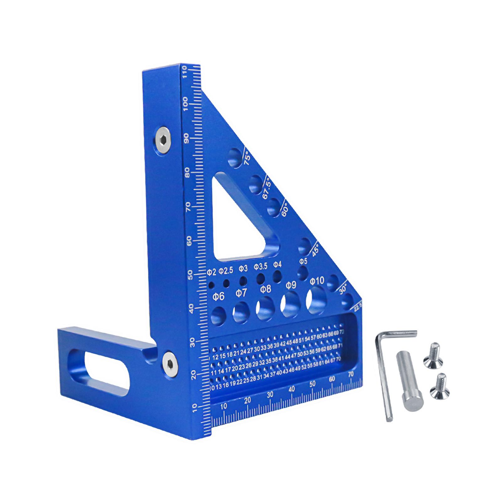 Magideal - Regla De Medición 3D De Múltiples Ángulos, Herramienta De Medición De Diseño De Alta Precisión, Transportador Cuadrado De Carpintería Para Carpintero, Azul