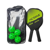 Ioensy - Juego De Palas De Pickleball, Raquetas De Madera Con 4 Bolas, Bolsa De Transporte Para Adultos Y Mujeres, Color Verde