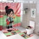 thumbnail image 1 of Juego de Cortina de Baño y Alfombras Temático Vanellope Desmarcar 4 Piezas, 1 of 6