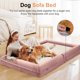thumbnail image 3 of Cama Grande para Perros NANUYA Ortopédica con Respaldo Impermeable 110x94cm Rosa, 3 of 9