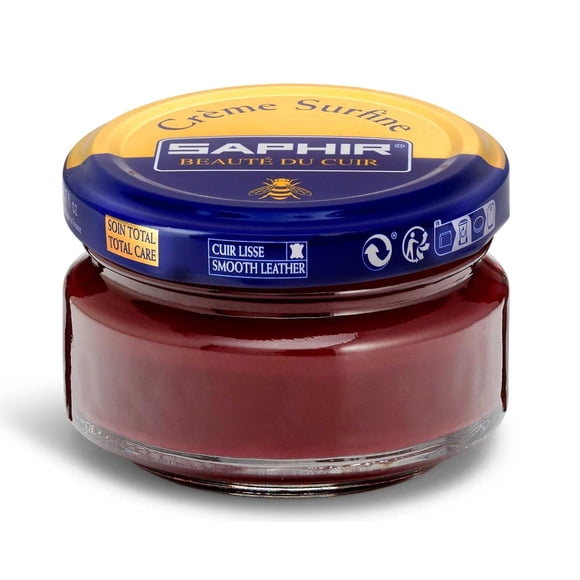 SAPHIR Creme Surfine cera de abeja para cuero 50 ml color burdeos