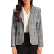 thumbnail image 1 of INSPIRE CHIC Chaqueta de Traje Casual de Negocios para Mujer con Estampado de Pata de Gallo para Otoño S Negro, 1 of 5
