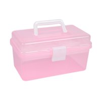 Magideal - Caja De Almacenamiento De Herramientas Para Uñas, Soporte Portátil Para Herramientas De Manicura Con Mango, Contenedor De Cepillos Para Uñas, Oficina, Rosa