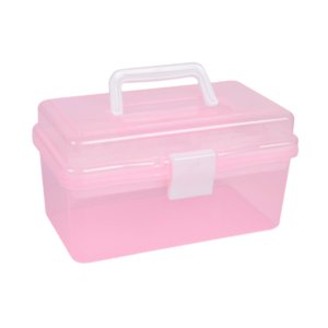 Magideal - Caja De Almacenamiento De Herramientas Para Uñas, Soporte Portátil Para Herramientas De Manicura Con Mango, Contenedor De Cepillos Para Uñas, Oficina, Rosa