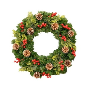 Genérico - Corona Navideña Para Puerta De Entrada, Corona De Flores Artificiales Para Pared, Vacaciones, 30 Cm
