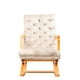 thumbnail image 2 of Silla Mecedora Capitone Beige Felpa, 2 of 3