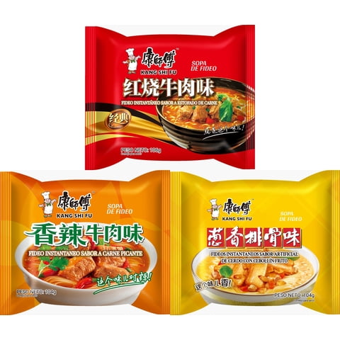 Fideo Instantaneo Kang Shi Fu Pack 3 Sabores
