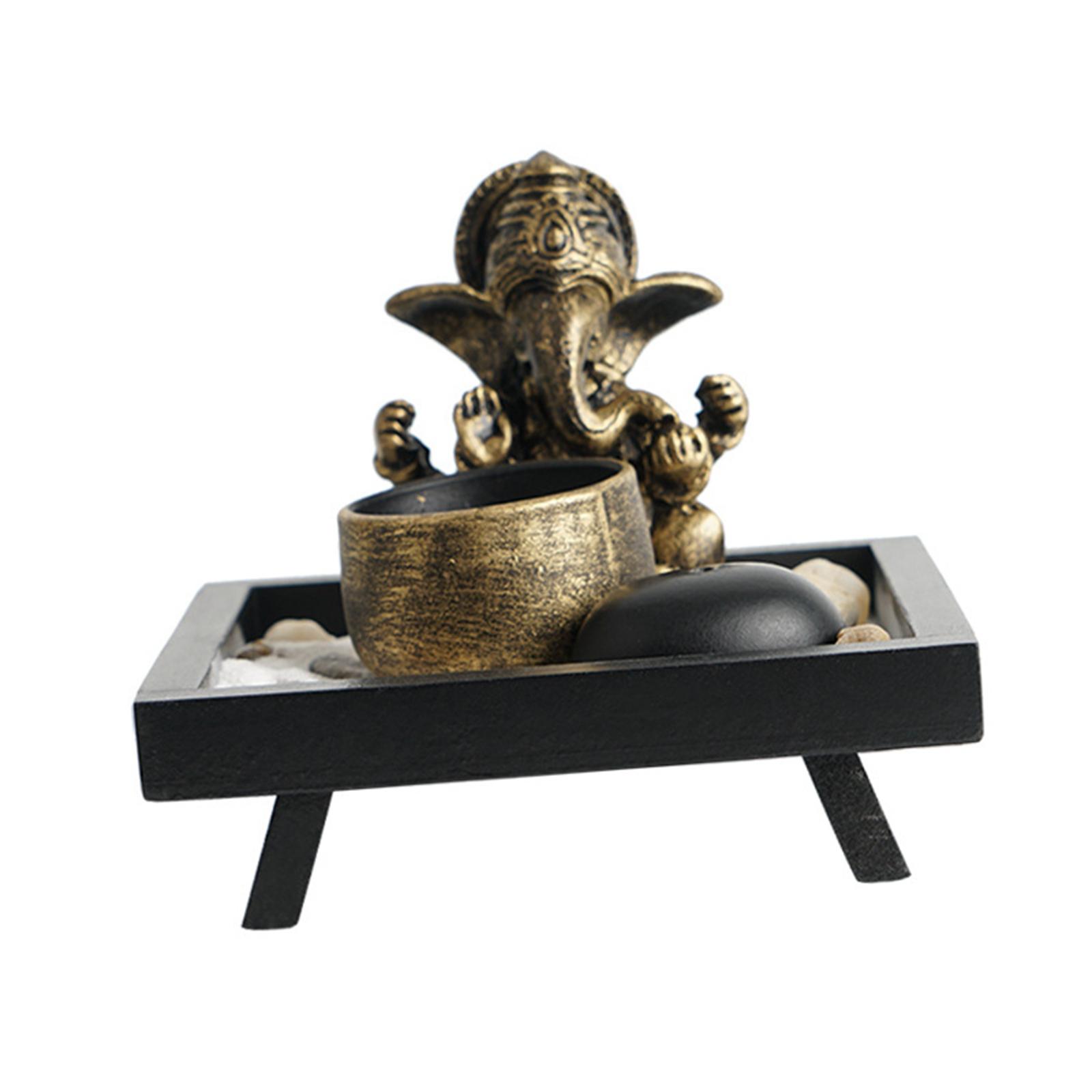 Magideal - Estatua De Budismo De Mesa Quemador De Palo De Incienso Portaves Estilo Del Sudeste Asiático Para Construcción De Resina De Jardín En Casa, 4X4X5