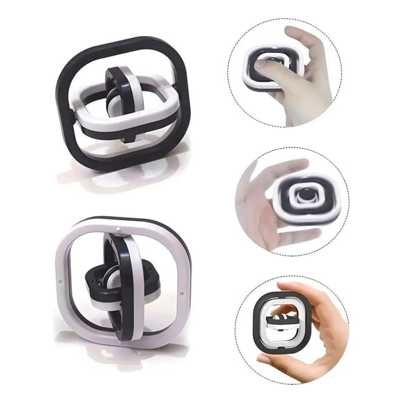 Pack 2 Spinners Antiestrés Gyro 360 Cuadrado Negro Juguetes Fidget