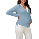 thumbnail image 4 of INSPIRE CHIC Camisas de Maternidad para Mujeres con Botones Ropa de Embarazo Manga Larga Cuello en V Falso 2 Piezas Tops de Lactancia S Azul, 4 of 6