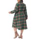 thumbnail image 3 of Agnes Orinda Conjuntos de Halloween para Mujeres Tallas Grandes Vestido Camisero Abotonado con Cinturón Cuadros Dobladillo Curvo Mangas Largas Vestidos Casuales de Otoño con Bolsillos L Verde, 3 of 5