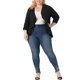 thumbnail image 2 of Agnes Orinda Chaqueta de Punto Talla Grande para Mujeres Escuela Universidad Suave Manga 3/4 Abierta Delantera Corta Chaqueta Bolero 3X Negro, 2 of 6
