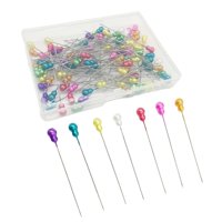 Bothyi - 100 Alfileres Rectos De Cabeza De Perla De Colores Con Alfileres De Costura De Caja Para Modista