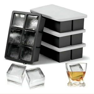 Genérico - Set 4 Molde Silicona 6 Cavidades Negro Con Tapa Reposteria