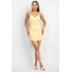 thumbnail image 5 of Vestido Ajustado Fruncido con Ribete de Volantes Amarillo Claro ' L, 5 of 5