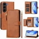 thumbnail image 4 of Funda Billetera Cremallera para Samsung Galaxy S23 Plus 5G con Porta Tarjetas, Soporte y Correa Marrón, 4 of 5