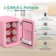 thumbnail image 2 of Minirefrigerador CROWNFUL de 4 l/6 latas portátil (rosa), 2 of 8