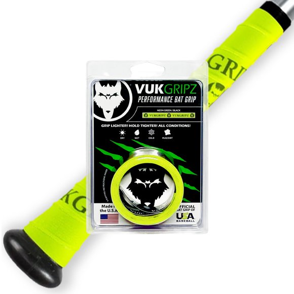 Cinta de agarre para bate VukGripz verde neón reutilizable