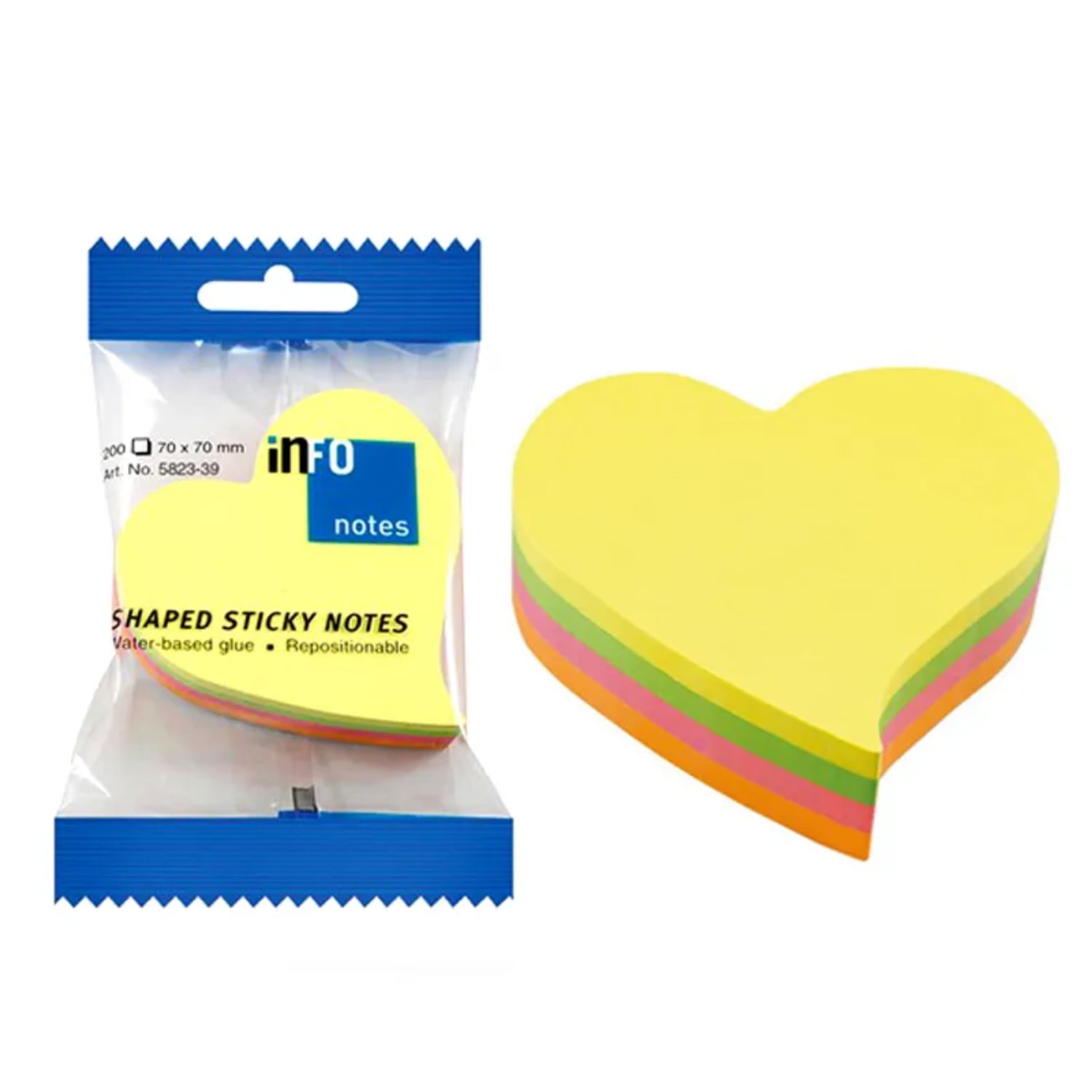 Infonotes - Notas Adhesivas Forma Corazón 200 Hojas Color - Ps