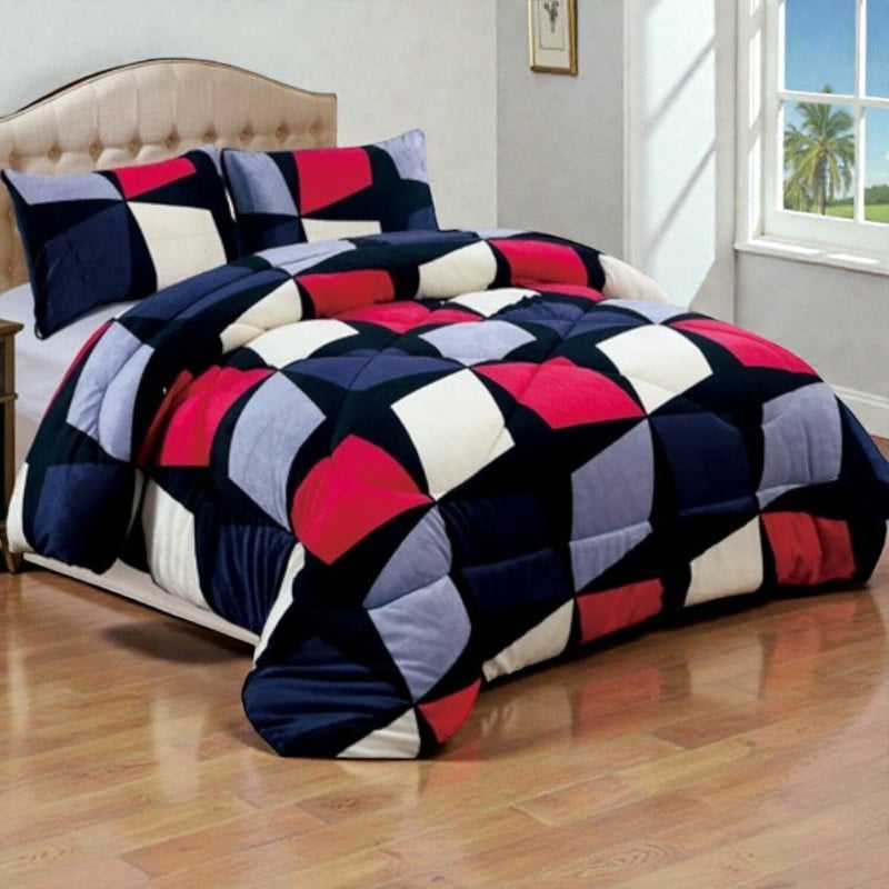 Genérico - Plumon De Invierno Plush Liso Con Chiporro De 2 Plazas + 2 Fundas Para Almohada Cipi2p-58