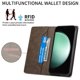 thumbnail image 4 of Funda tipo cartera con bloqueo RFID para Google Pixel 10A Con tapa abatible, portatarjetas, cierre magnético, TPU y soporte Marrón, 4 of 6