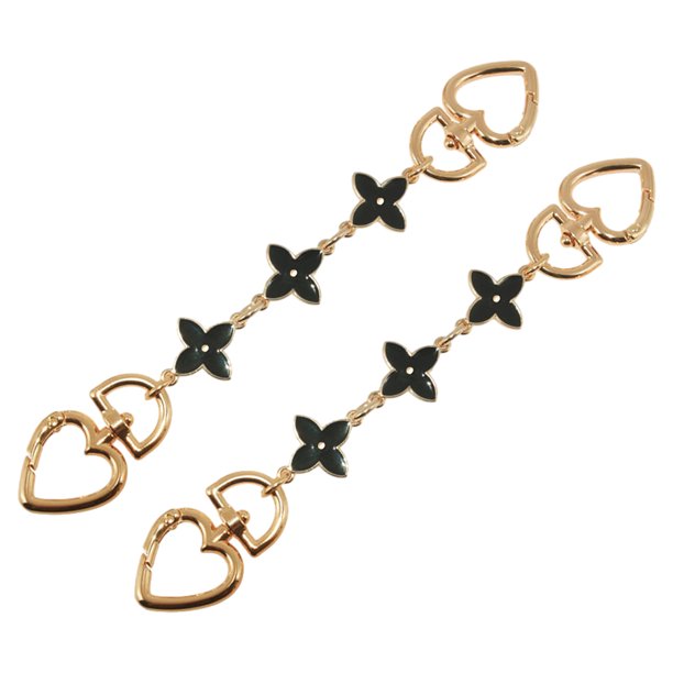 2 extensores de correa de bolso con diseño de flores, cadenas de repuesto, accesorios de decoración para bolso cruzado.