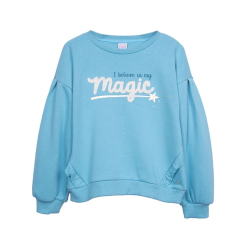 Pillin - Polerón Niña Cerrado Manga Globo Petróleo