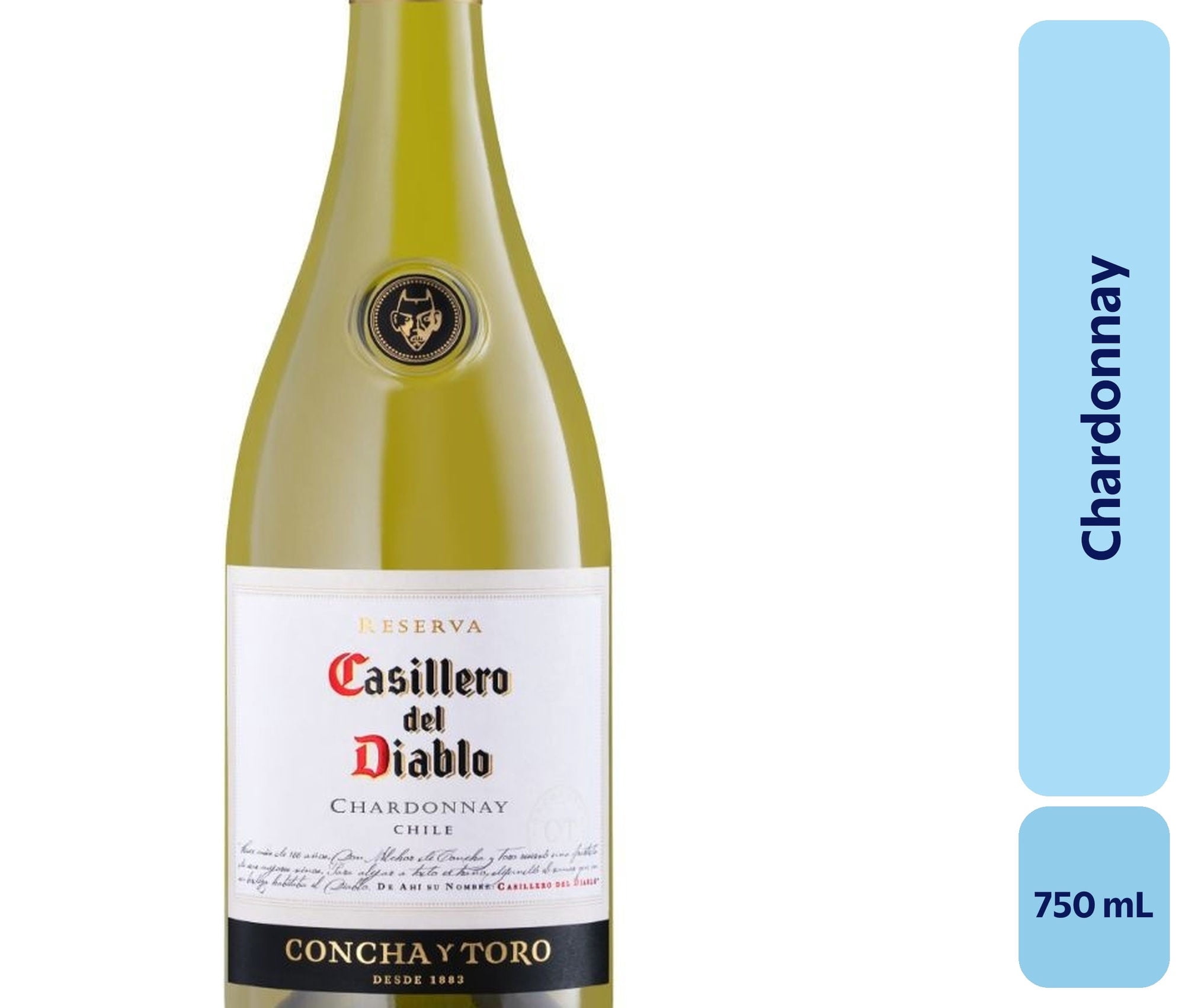 Vino Chardonnay Botella 750 mL Casillero Del Diablo