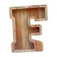 thumbnail image 1 of Hucha Con Letras, Caja De Dinero Con Letras De Madera Para El Día De Acción De Gracias, Niños, Letra F, 1 of 3