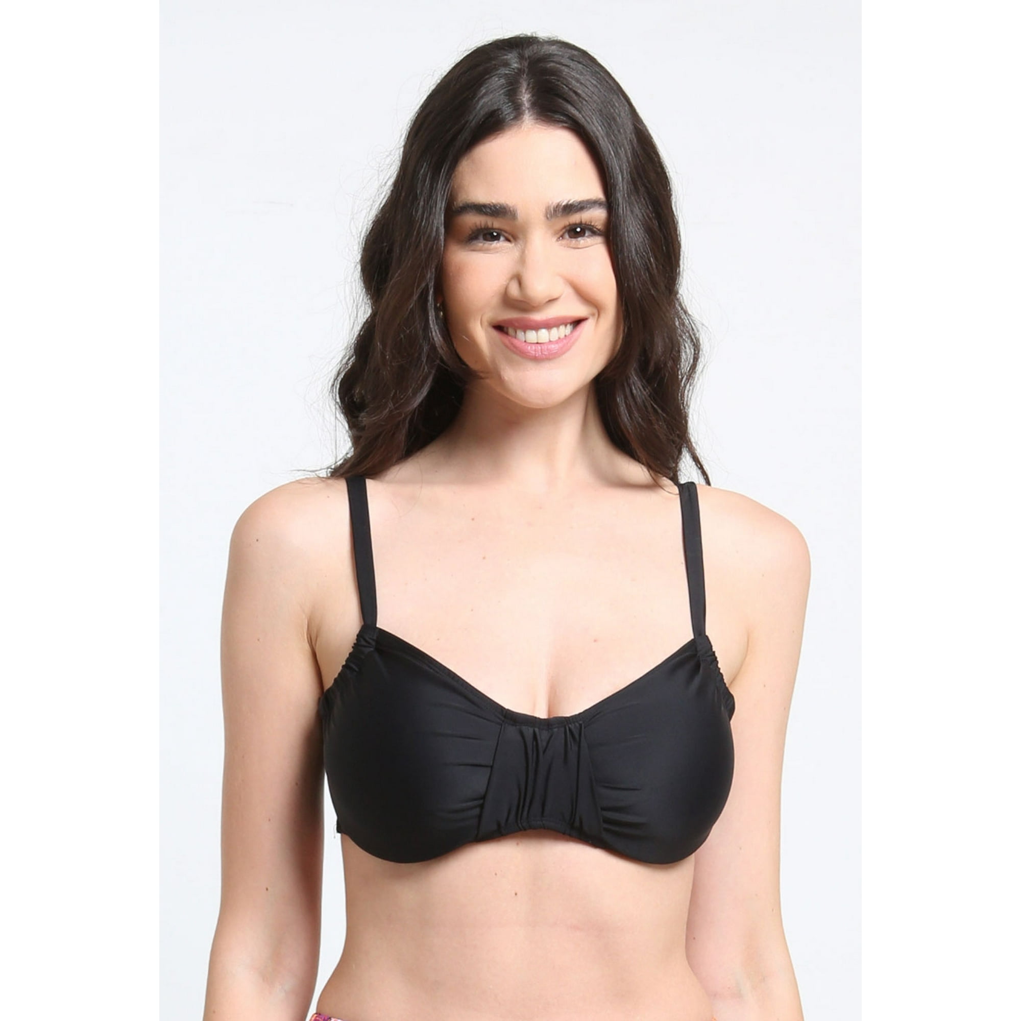 Samia - Bikini Sostén Arruchado Copa C Negro 46