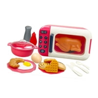 Magideal - 17 Juguetes De Microondas Para Niños, Juego De Simulación, Utensilios De Cocina, Juego De Rol, Accesorios De Cocina Realistas Para Niños De 3 Años En Rojo