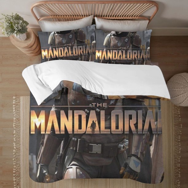 The Mandalorian 3-Piece Bedding Set For Kids Boys Girls Adult Cartoon Warm Cute Fashion Holiday Present Gift Bed Sheets