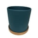thumbnail image 1 of Maceta Cilindro Verde con Plato dorado M, 1 of 3
