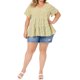 thumbnail image 4 of Agnes Orinda Blusa de Mujer Talla Grande Estilo Boho Floral con Cuello en V, Mangas con Volantes y Diseño de Bebé en Capas 3X Beige, 4 of 8