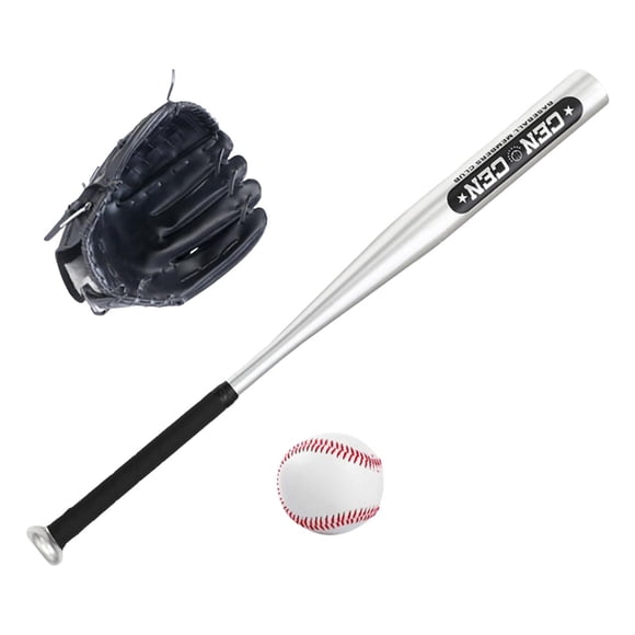 Juego De Bate De Béisbol Con Guante De Béisbol Y Guante Izquierdo Portátil Negro