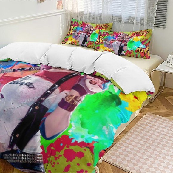 Harley Quinn3-Piece Bedding Set Soft Wa And Comfortable Bed Set Bed ee