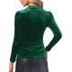 thumbnail image 3 of INSPIRE CHIC Blusa de Terciopelo Brillante Metálico con Cuello Simulado y Mangas Abullonadas para Mujer M Verde Oscuro, 3 of 6
