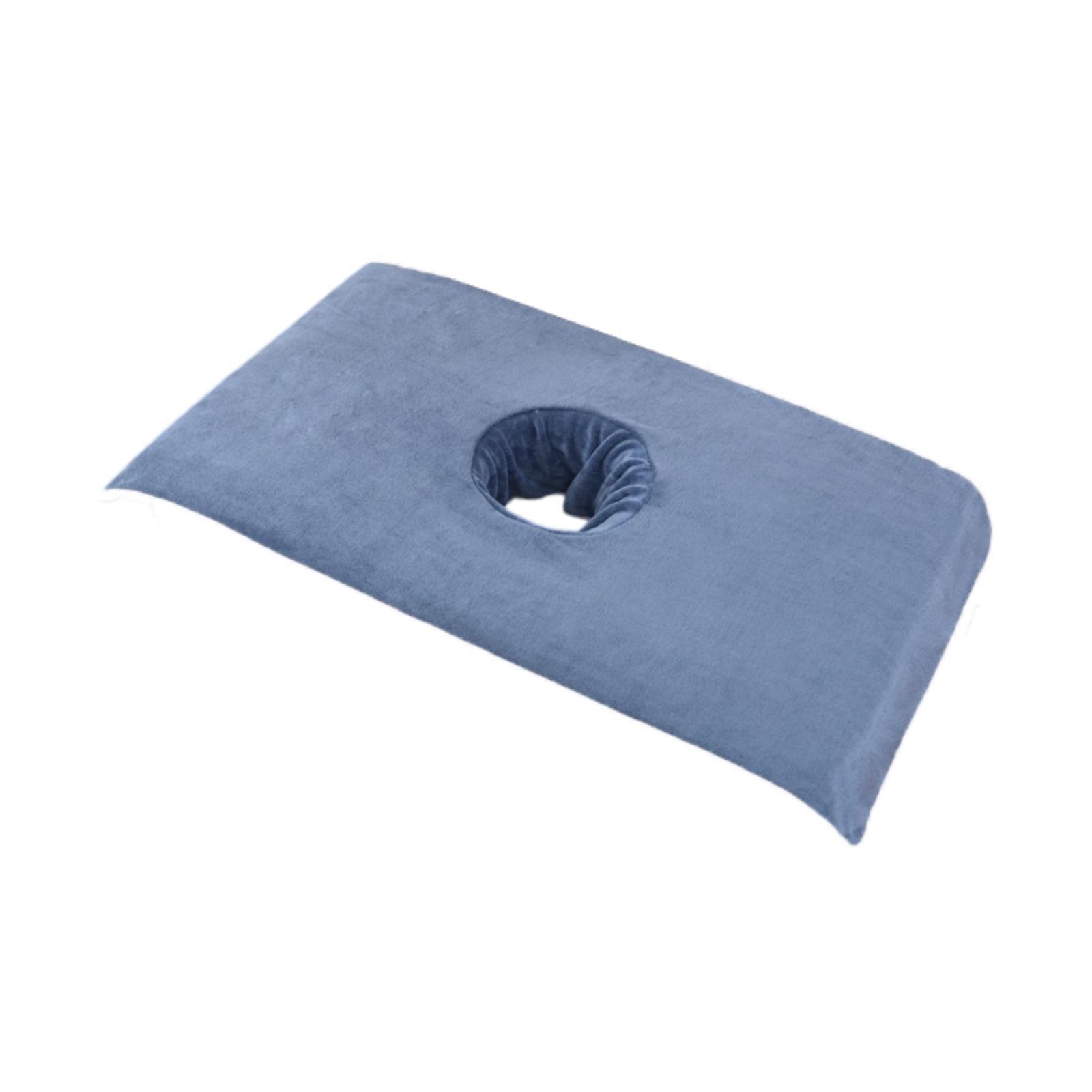 Magideal - Toalla De Mesa De Masaje De Salón, Absorbente, Suministros, Lavable, Toalla De Almohada De La Cara Con Agujero, Almohadilla De Cortina De La Cabeza De Azul