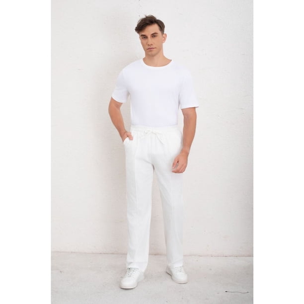 Pantalon De Vestir Hombre Tipo Lino Casual Verano 7140