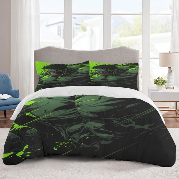 Hulk Bedding Sets Cartoon Duvet Cover Lightweight 3 Piece Bet Sets for Kids Boys Girls