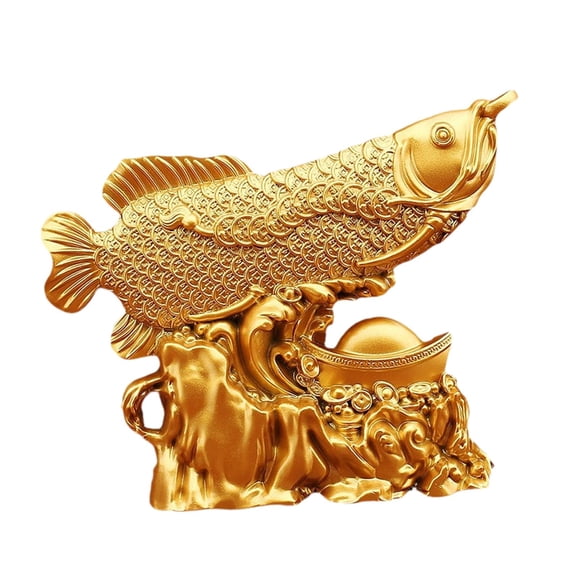 Escultura De Pez Arowana De La Prosperidad Según El Feng Shui, Ideal Para Decorar Mesas, Dormitorios O Como Regalo.