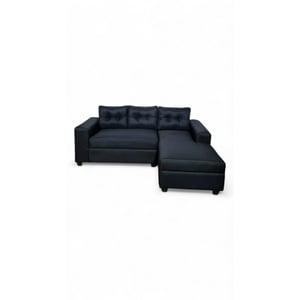Diseños Valestrini - Sofa Seccional Kristina Lino Negro Divan Derecho