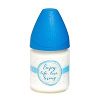 Suavinex - Mamadera Vidrio 120 Ml Tetina Redonda Silicona Enjoy