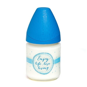 Suavinex - Mamadera Vidrio 120 Ml Tetina Redonda Silicona Enjoy