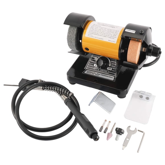 Mini esmeril de banco YaeKoo de 3" pulidora 110V 150W con eje flexible de 31"