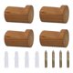 thumbnail image 1 of 4 Paquete de Ganchos de Pared de Madera de Nogal, Perchero Simple y Elegante, 1 of 7