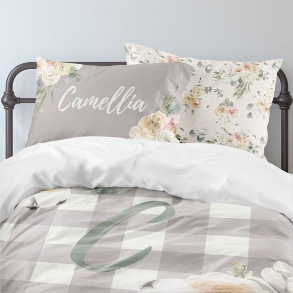 Juego De Cama Infantil Personalizado Motivos Florales Edredón O Funda Nórdica