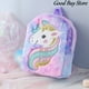 thumbnail image 2 of Princess Unicorn Backpacks for Girls Bags Cartoon Animal School Bag Children Kids Winter Schoolbags Colorful Plush Cute Backpack, 2 of 3
